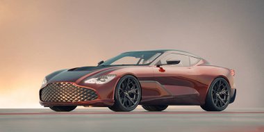 Markasız, jenerik konsept bir arabanın 3 boyutlu çizimi