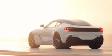 Markasız, jenerik konsept bir arabanın 3 boyutlu çizimi