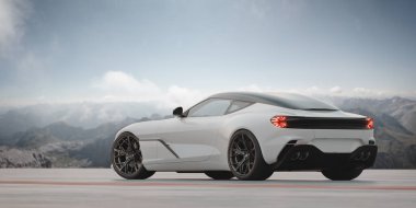 Markasız, jenerik konsept bir arabanın 3 boyutlu çizimi