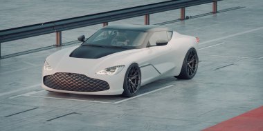 Markasız, jenerik konsept bir arabanın 3 boyutlu çizimi