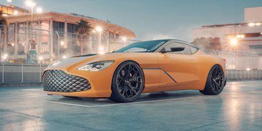 Markasız, jenerik konsept bir arabanın 3 boyutlu çizimi