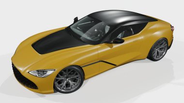 Markasız, jenerik konsept bir arabanın 3 boyutlu çizimi