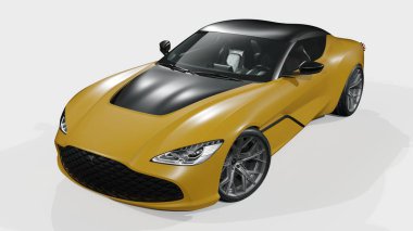 Markasız, jenerik konsept bir arabanın 3 boyutlu çizimi