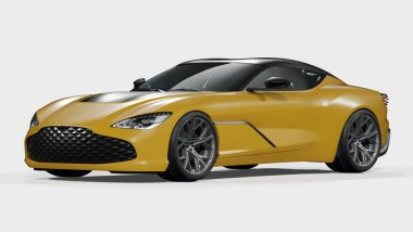 Markasız, jenerik konsept bir arabanın 3 boyutlu çizimi