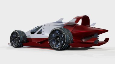 Markasız, jenerik konsept bir arabanın 3 boyutlu çizimi