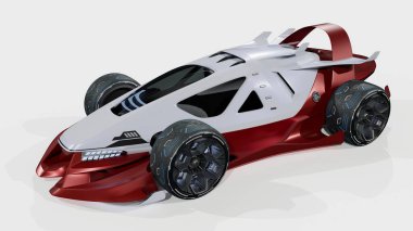 Markasız, jenerik konsept bir arabanın 3 boyutlu çizimi