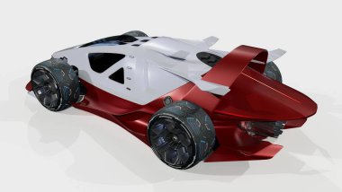 Modern bir arabanın 3D görüntüsü