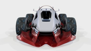 Markasız, jenerik konsept bir arabanın 3 boyutlu çizimi