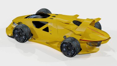 Yepyeni bir arabanın 3D görüntüsü