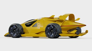 Markasız, jenerik konsept bir arabanın 3 boyutlu çizimi