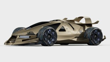 Markasız, jenerik konsept bir arabanın 3 boyutlu çizimi