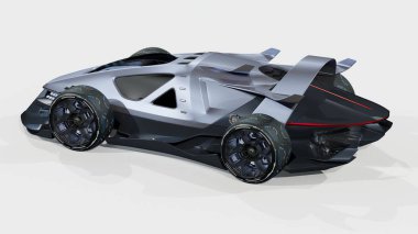 Markasız, jenerik konsept bir arabanın 3 boyutlu çizimi