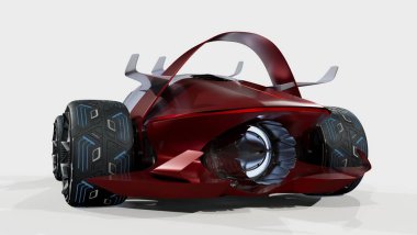 Modern bir arabanın 3D görüntüsü