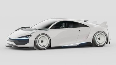 Markasız, jenerik konsept bir arabanın 3 boyutlu çizimi