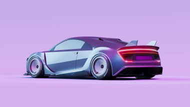 Markasız, jenerik konsept bir arabanın 3 boyutlu çizimi