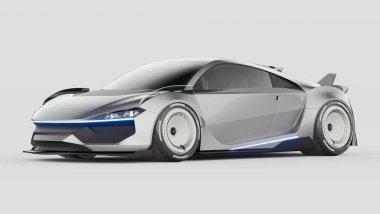 Markasız, jenerik konsept bir arabanın 3 boyutlu çizimi