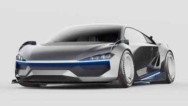 Markasız, jenerik konsept bir arabanın 3 boyutlu çizimi