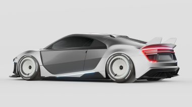 Markasız, jenerik konsept bir arabanın 3 boyutlu çizimi