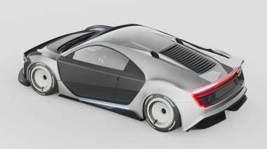 Markasız, jenerik konsept bir arabanın 3 boyutlu çizimi