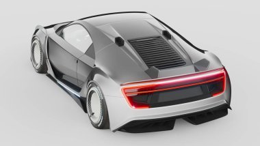 Markasız, jenerik konsept bir arabanın 3 boyutlu çizimi