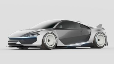 Markasız, jenerik konsept bir arabanın 3 boyutlu çizimi