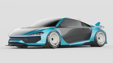 Markasız, jenerik konsept bir arabanın 3 boyutlu çizimi