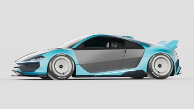 Markasız, jenerik konsept bir arabanın 3 boyutlu çizimi