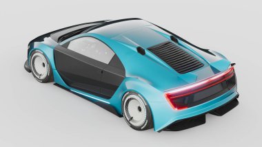 Markasız, jenerik konsept bir arabanın 3 boyutlu çizimi