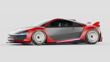 Markasız, jenerik konsept bir arabanın 3 boyutlu çizimi