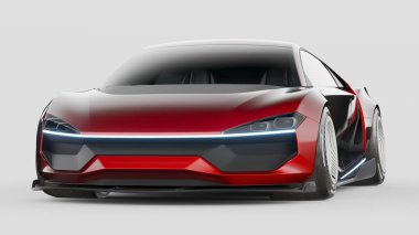 Markasız, jenerik konsept bir arabanın 3 boyutlu çizimi