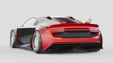 Markasız, jenerik konsept bir arabanın 3 boyutlu çizimi