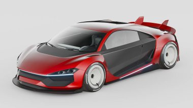 Markasız, jenerik konsept bir arabanın 3 boyutlu çizimi