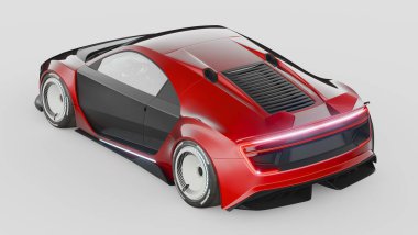 Markasız, jenerik konsept bir arabanın 3 boyutlu çizimi