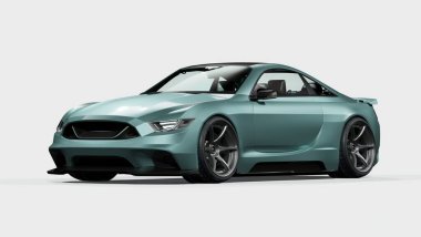 Markasız, jenerik konsept bir arabanın 3 boyutlu çizimi