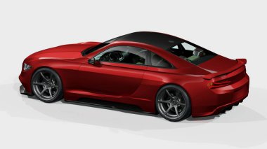 Markasız, jenerik konsept bir arabanın 3 boyutlu çizimi