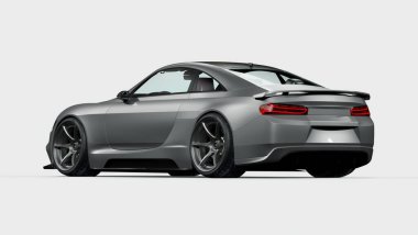 Markasız, jenerik konsept bir arabanın 3 boyutlu çizimi