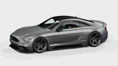 Markasız, jenerik konsept bir arabanın 3 boyutlu çizimi