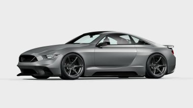 Markasız, jenerik konsept bir arabanın 3 boyutlu çizimi