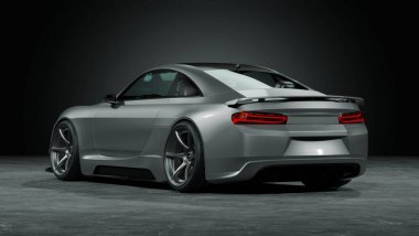 Markasız, jenerik konsept bir arabanın 3 boyutlu çizimi