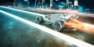 Markasız, jenerik konsept bir arabanın 3 boyutlu çizimi