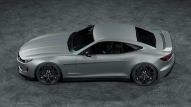 Markasız, jenerik konsept bir arabanın 3 boyutlu çizimi