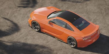 Markasız, jenerik konsept bir arabanın 3 boyutlu çizimi