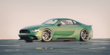 Markasız, jenerik konsept bir arabanın 3 boyutlu çizimi