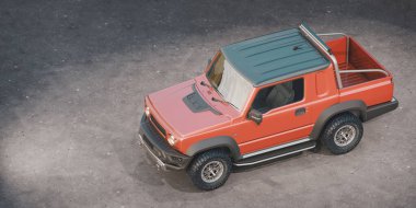 Markasız bir kamyonetin 3 boyutlu görüntülemesi