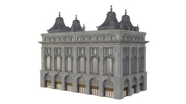 beyaz üzerinde izole apartman blokları - 3d illüstrasyon