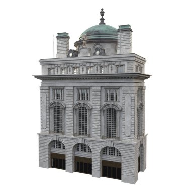 beyaz üzerinde izole apartman blokları - 3d illüstrasyon