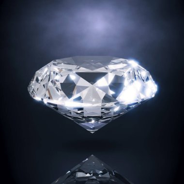 Koyu arkaplanda bir kristalin 3D canlandırması