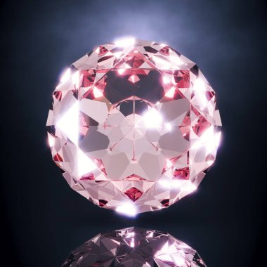 Koyu arkaplanda bir kristalin 3D canlandırması