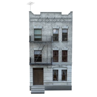apartment blocks isolated on white - 3d illustration