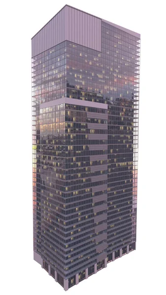 Skyscraper Buildings Isolated White Illustration — Fotografia de Stock